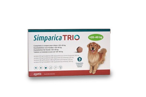 Simparica Trio 20-40 -1 tableta protiv spoljnih parazita pasa